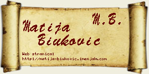 Matija Biuković vizit kartica